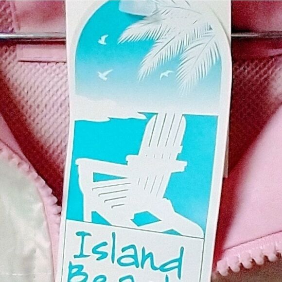 PRICE FIRM! Island Beach Women's Pink & Cream Colored Windbreaker Jacket SIZE L - Picture 9 of 16